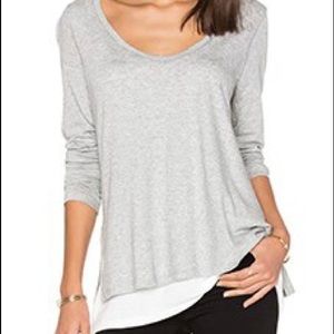 Vince Women's Pima Double Layer Color Block Tee